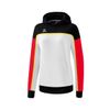 Afbeelding van Erima Change sweatshirt met capuchon dames, wit/zwart/rood/geel, 1072318