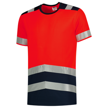 Foto van T-shirt High Vis Bicolor | fluorrood/donkermarine | 103006-22210 | TRICORP SAFETY