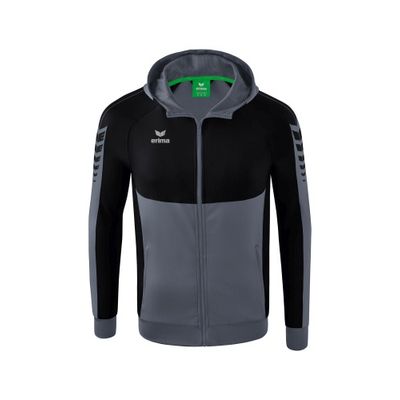 Foto van ERIMA Six Wings trainingsjack met capuchon Unisex | slate grey/zwart | 1032207