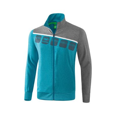 5-C presentatiejack Kinderen | oriental blue melange/grey melange/wit | 1011906