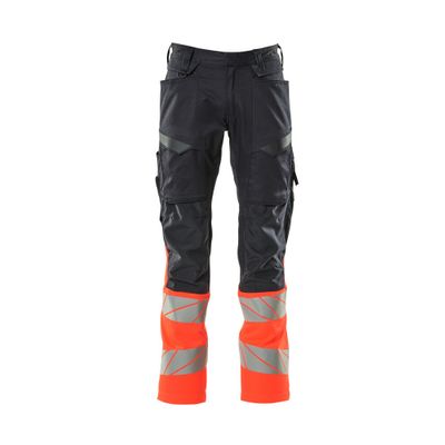 Foto van Mascot Accelerate Safe Broek met kniezakken | 19679-236 | 10222-donkermarine/hi-vis rood