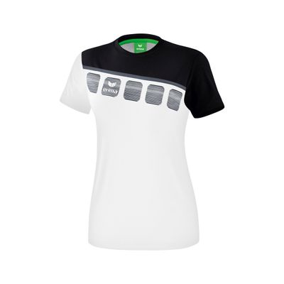 5-C T-shirt Dames | wit/zwart/donkergrijs | 1081913