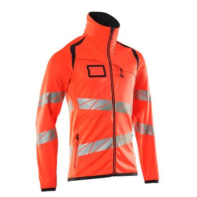 Foto van Mascot Accelerate Safe Fleecetrui met rits | 19103-315 | 22210-hi-vis rood/donkermarine