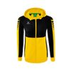 Afbeelding van ERIMA Six Wings trainingsjack met capuchon Dames | geel/zwart | 1032224