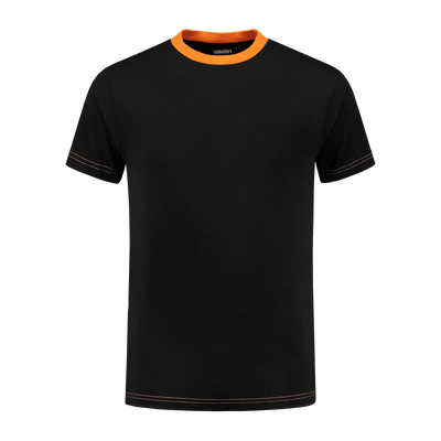 Indushirt TS 180 T-shirt zwart-oranje