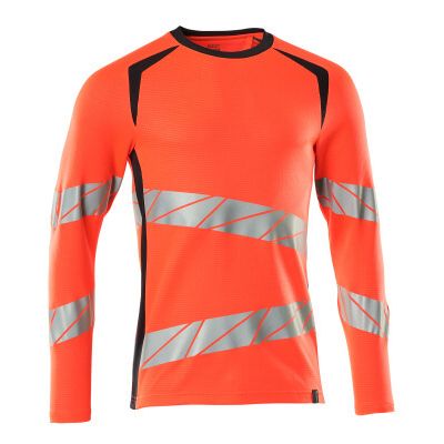 Foto van Mascot Accelerate Safe T-shirt, met lange mouwen | 19081-771 | 22210-hi-vis rood/donkermarine