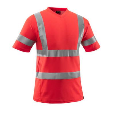 Foto van T-shirt, V-hals, klasse 2 | 18282-995 | 0222-hi-vis rood