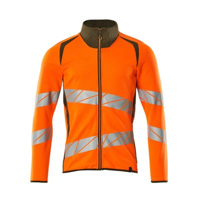 Foto van Mascot Accelerate Safe Sweatshirt met rits | 19184-781 | 1433-hi-vis oranje/mosgroen