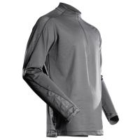 Mascot Customized T-shirt, long-sleeved, with half zip | 22681-618 | 89-steengrijs