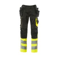 Broek met spijkerzakken, klasse 1 | 17531-860 | 0917-zwart/hi-vis geel
