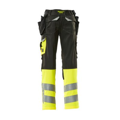 Foto van Broek met spijkerzakken, klasse 1 | 17531-860 | 0917-zwart/hi-vis geel