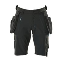 Shorts, afneembare spijkerzakken,stretch | 17149-311 | 09-zwart