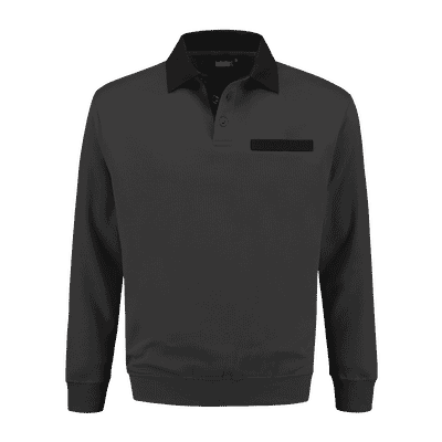 Indushirt PSW 300 Polosweater antraciet-zwart