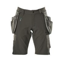 Shorts, afneembare spijkerzakken,stretch | 17149-311 | 018-donkerantraciet