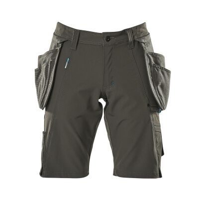 Shorts, afneembare spijkerzakken,stretch | 17149-311 | 018-donkerantraciet