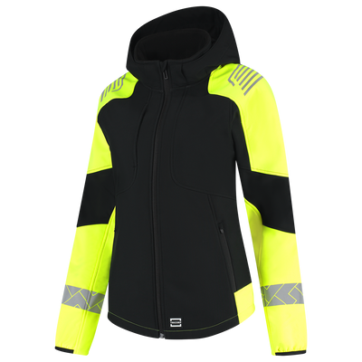 Foto van Softshell Capuchon Reflective Redefined Dames | zwart/fluorgeel | 406115-0917 | TRICORP WORKWEAR