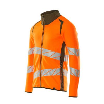 Foto van Mascot Accelerate Safe Sweatshirt met rits | 19184-781 | 1433-hi-vis oranje/mosgroen