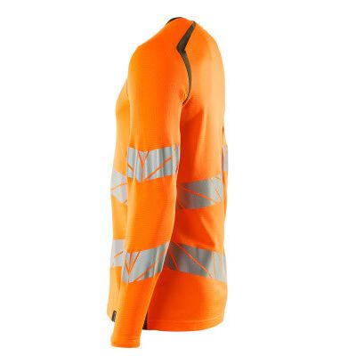 Foto van Mascot Accelerate Safe T-shirt, met lange mouwen | 19081-771 | 1433-hi-vis oranje/mosgroen