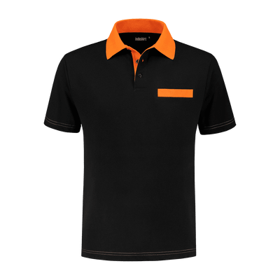 Indushirt PS 200 Polo-shirt zwart-oranje
