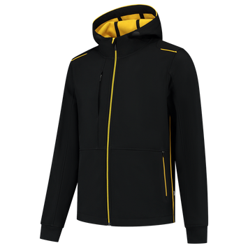 Foto van Softshell Capuchon Accent | zwart/geel | 402705-0907 | TRICORP WORKWEAR