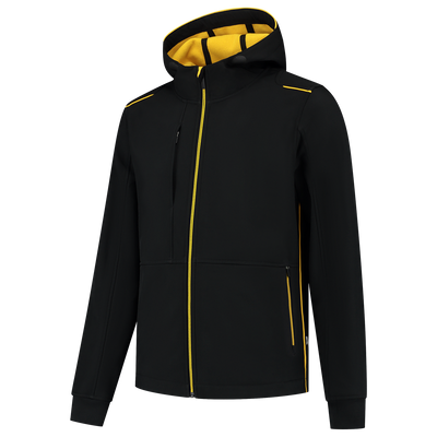 Foto van Softshell Capuchon Accent | zwart/geel | 402705-0907 | TRICORP WORKWEAR