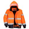 Afbeelding van PortWest Hi-Vis Tweekleurig Pilotenjack Oranje/Marine| C465