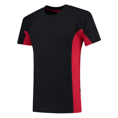 Foto van T-shirt Bicolor Borstzak | marine/rood | 102002-0102 | TRICORP WORKWEAR