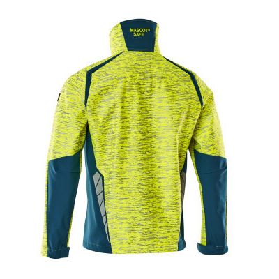 Foto van Mascot Accelerate Safe Softshell jas | 19202-291 | 1744-hi-vis geel/donkerpetrol