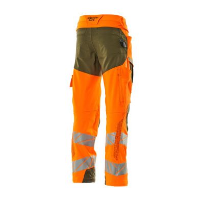 Foto van Mascot Accelerate Safe Broek met kniezakken | 19079-511 | 1433-hi-vis oranje/mosgroen