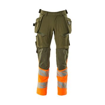 Foto van Mascot Accelerate Safe Broek met spijkerzakken | 19131-711 | 3314-mosgroen/hi-vis oranje