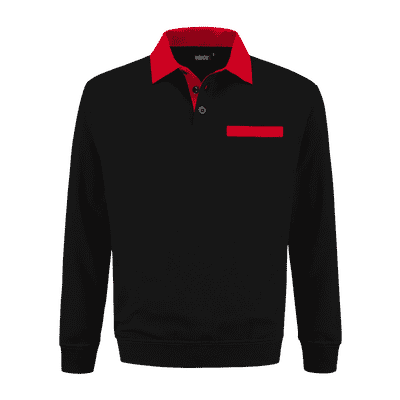 Indushirt PSW 300 Polosweater zwart-rood