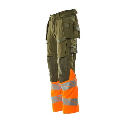 Foto van Mascot Accelerate Safe Broek met spijkerzakken | 19131-711 | 3314-mosgroen/hi-vis oranje