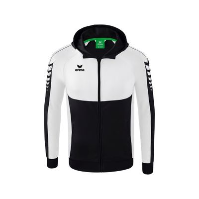 Foto van ERIMA Six Wings trainingsjack met capuchon Kinderen | zwart/wit | 1032214