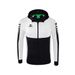 ERIMA Six Wings trainingsjack met capuchon Kinderen | zwart/wit | 1032214