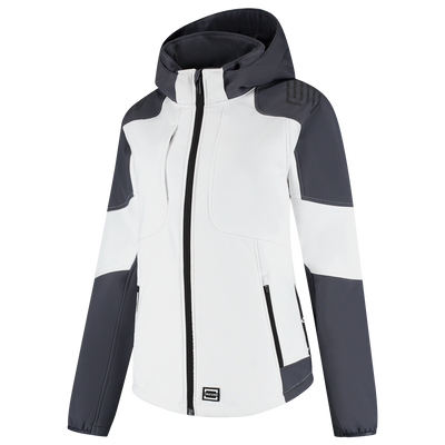 Softshell Capuchon Bicolor Redefined Dames | wit/antraciet | 406119-06888 | TRICORP WORKWEAR