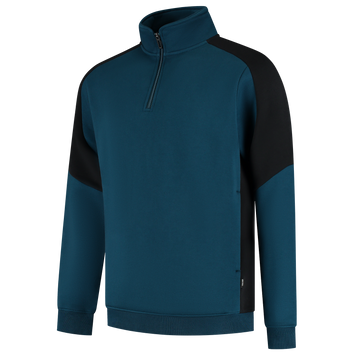 Foto van Zip Sweater Bicolor Redefined | petrol/zwart | 306111-9309 | TRICORP WORKWEAR