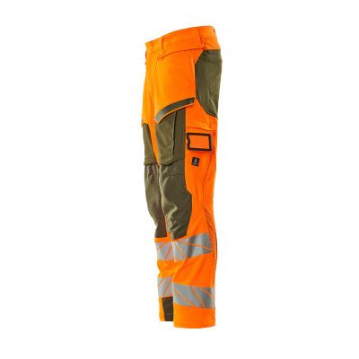 Foto van Mascot Accelerate Safe Broek met kniezakken | 19079-511 | 1433-hi-vis oranje/mosgroen