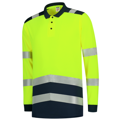 Poloshirt High Vis Bicolor Lange Mouw | fluorgeel/donkermarine | 203008-17010 | TRICORP SAFETY