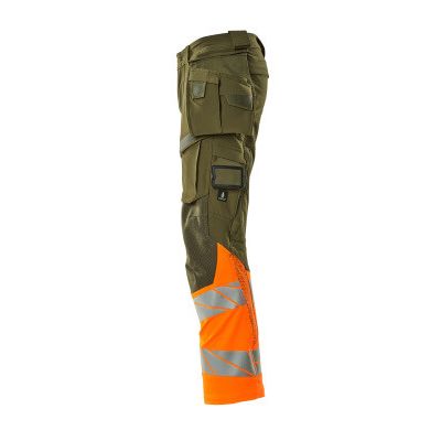 Foto van Mascot Accelerate Safe Broek met spijkerzakken | 19131-711 | 3314-mosgroen/hi-vis oranje