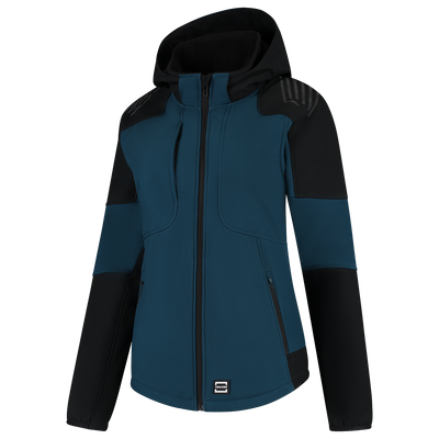 Softshell Capuchon Bicolor Redefined Dames | petrol/zwart | 406119-9309 | TRICORP WORKWEAR