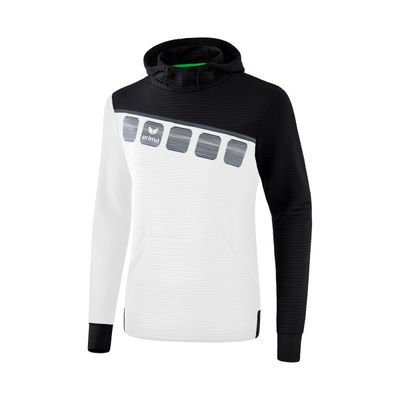 5-C sweatshirt met capuchon | wit/zwart/donkergrijs | 1071903