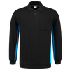 Afbeelding van Polosweater Bicolor Borstzak | zwart/turkoois | 302001-0987 | TRICORP WORKWEAR