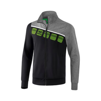 5-C polyesterjack Kinderen | zwart/grey melange/wit | 1021903