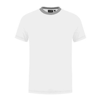 Indushirt TS 180 T-shirt wit-grijs
