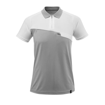 Polo met borstzak, vochtafdrijvend | 17283-945 | 0806-grijs-melee/wit Polo met borstzak, vochtafdrijvend | 17283-945 | 0806-grijs-melee/wit