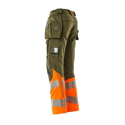 Foto van Mascot Accelerate Safe Broek met spijkerzakken | 19131-711 | 3314-mosgroen/hi-vis oranje