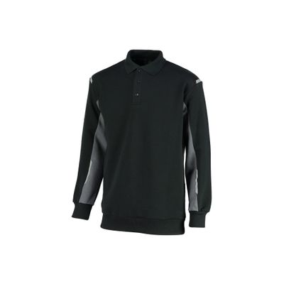 Orcon Polosweater Joe 34401/803, XL, zwart/donkergrijs Orcon Polosweater Joe 34401/803, XL, zwart/donkergrijs