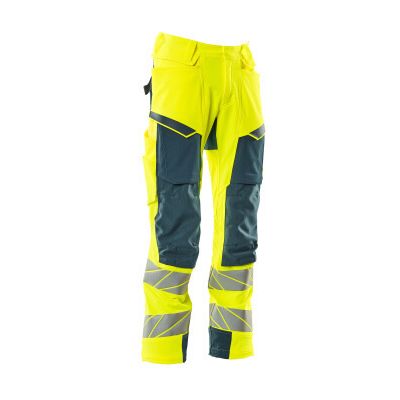 Foto van Mascot Accelerate Safe Broek met kniezakken | 19079-511 | 1744-hi-vis geel/donkerpetrol