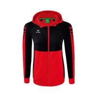 ERIMA Six Wings trainingsjack met capuchon Dames | rood/zwart | 1032265