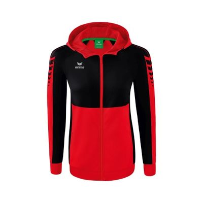 Foto van ERIMA Six Wings trainingsjack met capuchon Dames | rood/zwart | 1032265